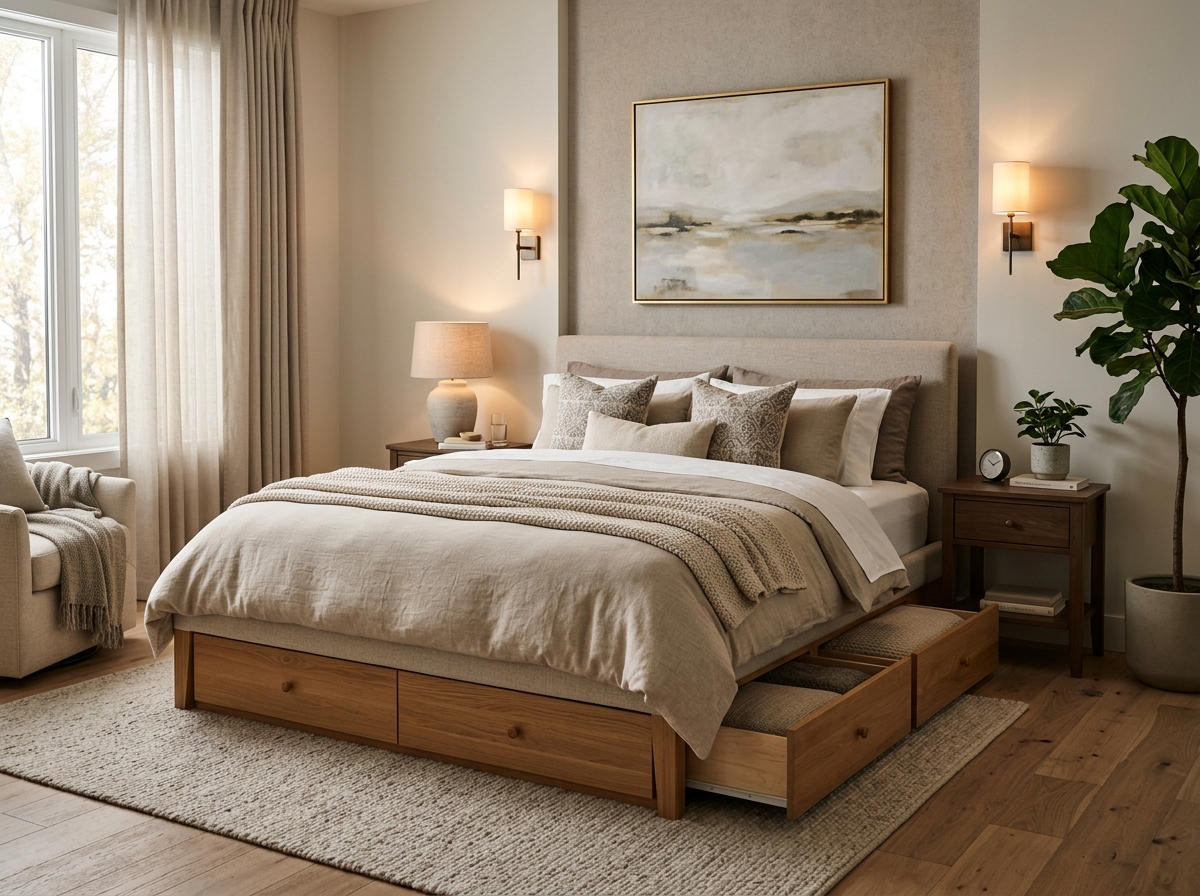 Cama Doble con Cajones Muebles Unidos